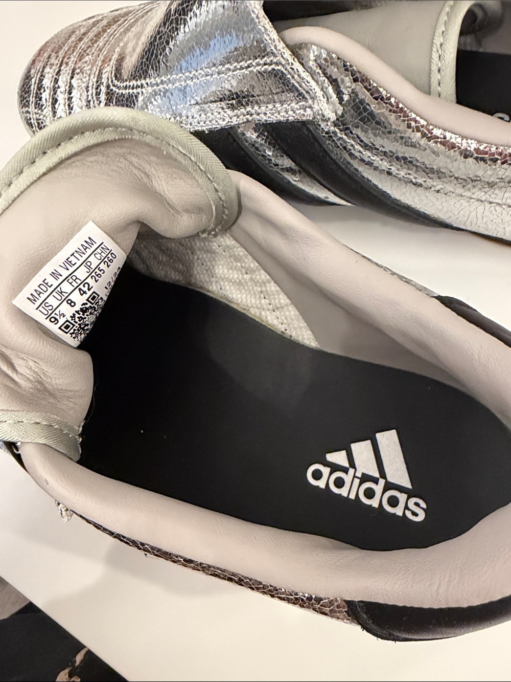 adidas Silver Taekwondo trainers Metallic Slip-On Sneakers with Black Insole - Picture 2 of 6